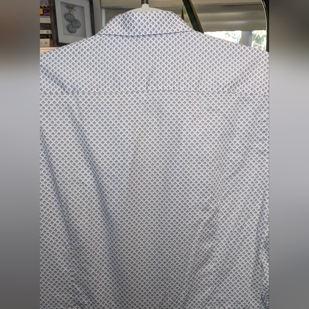 Ted Baker Men's, Navy Patterned Casual Button Down Long Sleeve Shirt, Size 3 - Picture 3 of 8
